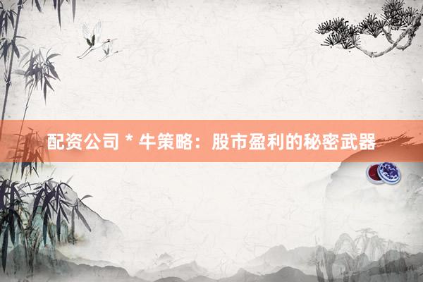 配资公司 * 牛策略：股市盈利的秘密武器