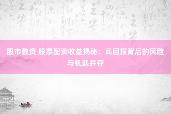 股市融资 股票配资收益揭秘：高回报背后的风险与机遇并存
