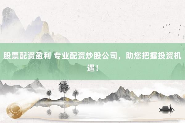 股票配资盈利 专业配资炒股公司，助您把握投资机遇！